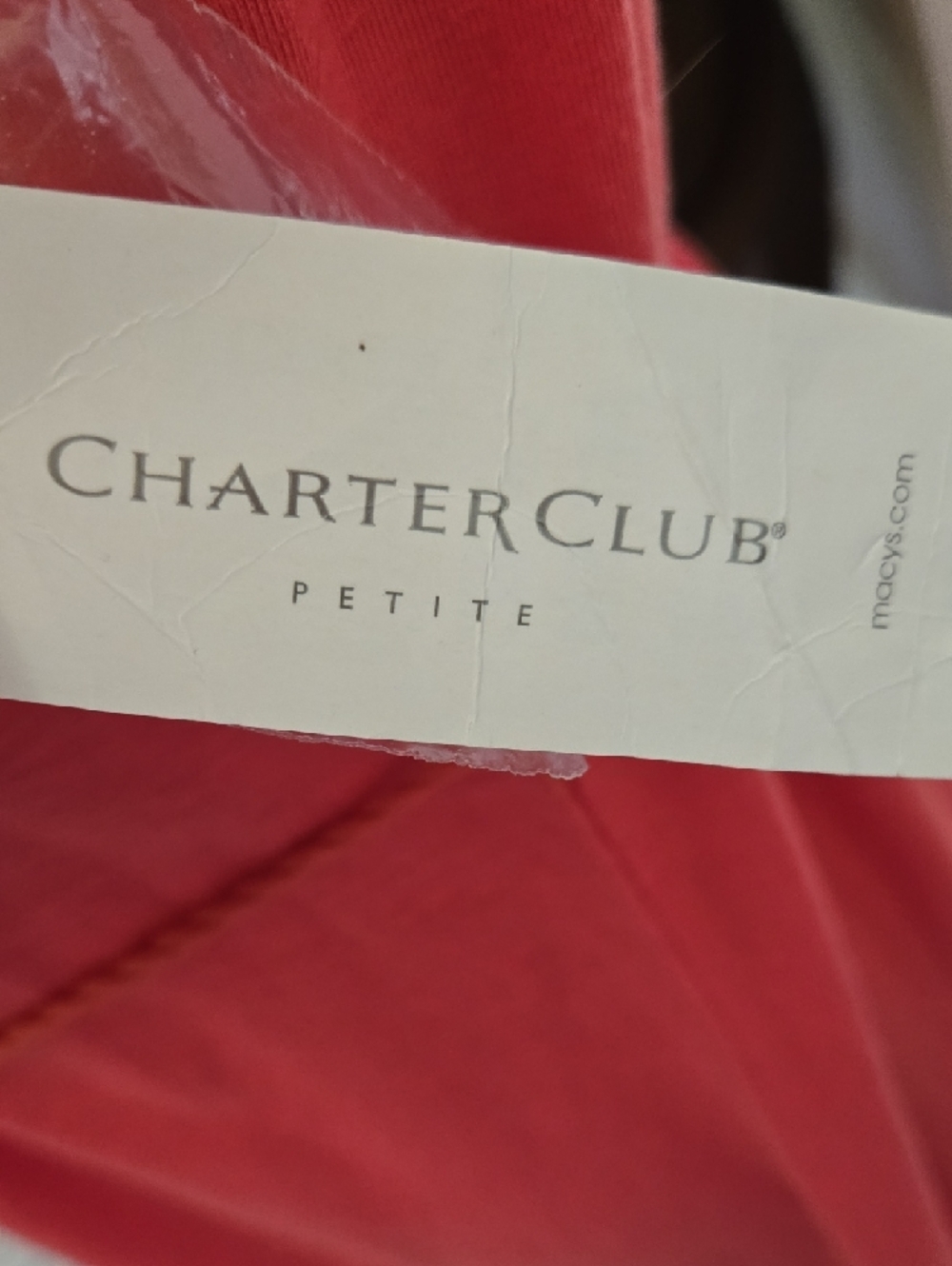Charter Club Petite Coral Dress Sleeveless Embroidered Beads Tie Waist Cotton SP - Picture 2 of 11